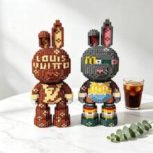 4900pcs DIY Micro Building Blocks Rabbit Kit, Large‑Size 3D Bricks Figure, Stress‑Relief Assembly Toy, Colorful Rabbit Model, Desktop & Home Room Decor, Ideal Birthday Holiday Back‑To‑School Gift For Teens & Adults - Multicolor - View 9