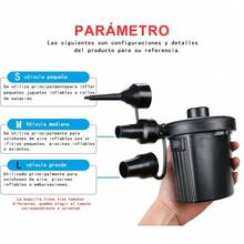 Electric Air Pump Portable Inflator Air Compressor For Mattress Pool Inflatable With 3 Nozzles S/M/L Accessory - Black - View 4