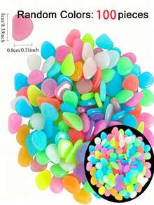 1 Pack Glow-In-The-Dark Colorful Rock Decorations, Mixed Colors, Suitable For Aquarium, Fish Tank, Sidewalk, Garden Path, Patio, Lawn, Yard Decor, Colorful Pebble Decorations,Halloween Festival Decoration. - Upgraded Version - View 9
