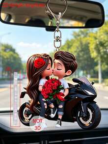 Gantungan Kunci Akrilik Motif Mawar Sepeda Motor Romantis Datar 2D, Dekorasi Interior Mobil, Dekorasi Rumah, Gantungan Kunci Desain Akrilik Baru, Tahan Lama dan Ringan, Cocok untuk Gantungan Kunci Mobil, Gantungan Kunci Ponsel, Gantungan Kunci Ransel dan Dompet - Dapat Digunakan sebagai Hadiah Ulang Tahun, Gantungan Kunci Penggemar Sepeda Motor, Liontin Tas Kunci Mobil, Datar 2D - MultiWarna - View 2