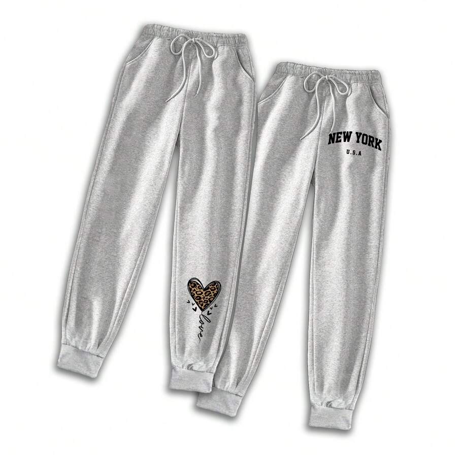 Plus Size Sweatpants - Light Grey - View 1