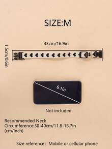 Black Heart Pattern Jacquard Thin Soft Pet Collar, Suitable For Small Cats And Dogs For Indoor Or Outdoor Use (Not Suitable For Large Dogs) - Black and White - View 13