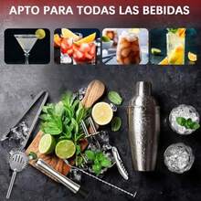 Cocktail Bar Set Kit 30 Piezas Utensilios, Coctelera Kit Bartender, Juego de Coctelera de Cóctel de Acero Inoxidable 750ml, Set de Coctelería con Soporte de Acrílico, con Soporte Uso Bar, Fiesta - Ver 6