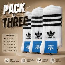 Adidas Socks Black Stripe 3 Pairs - Black - View 7