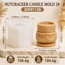 1/2PCS Christmas Nutcracker Candle Mold 3D Soldier Figurine Silicone Mold For DIY Handmade Candles Plaster Making Supplies Home Decoration Gift - Nutcracker - View 13
