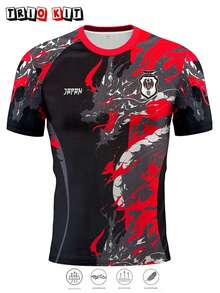 Personalized Custom Japanese Men's Soccer Jersey & Dragon Pattern Lightweight Soft & Match, Training, Casual Wear & Gift & World Cup - Black - View 7