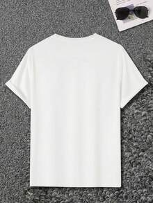 Men'S Streetwear Great Wave Art T-Shirt White Japanese Ukiyo-E Print Soft Comfortable Casual Daily Wear Graphic Tee - White - View 2