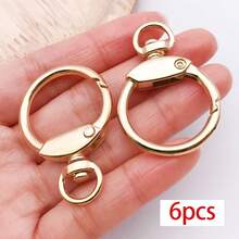 6pcs Metal Keychain Findings Star Heart Spring Rings Lobster Clasps Carabiner Clips Swivel Hooks For DIY Keychains Bag Charms Jewelry Making Supplies - Multicolor - View 22