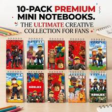 Roblox 10件組 10款像素遊戲便條筆記本套裝，學校辦公禮盒、派對小禮、生日禮物、禮品袋填充物、房間裝飾 - Roblo 男孩 筆記本 - 查看 2