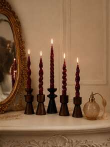 4pcs Scented Long Taper Candles 20cm*2cm, 7 Hours Burning Time, Christmas Halloween Home Table Decor, Wedding Party Candle Holder Decoration Fragrance Candles - Mixed - View 5
