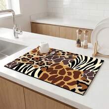 1pc Dish Drying Mat, Coffee Machine Mat, Tabletop Protector Mat, Kitchen Heat-Resistant Placemat, Kitchen Gadget Suitable For Various Home Scenarios, Practical Kitchen & Bathroom Multi-Purpose Absorbent Drying Mat, Room Tabletop Protector, Holiday Gift, Kitchen Decor - XYLSD-765 - View 6