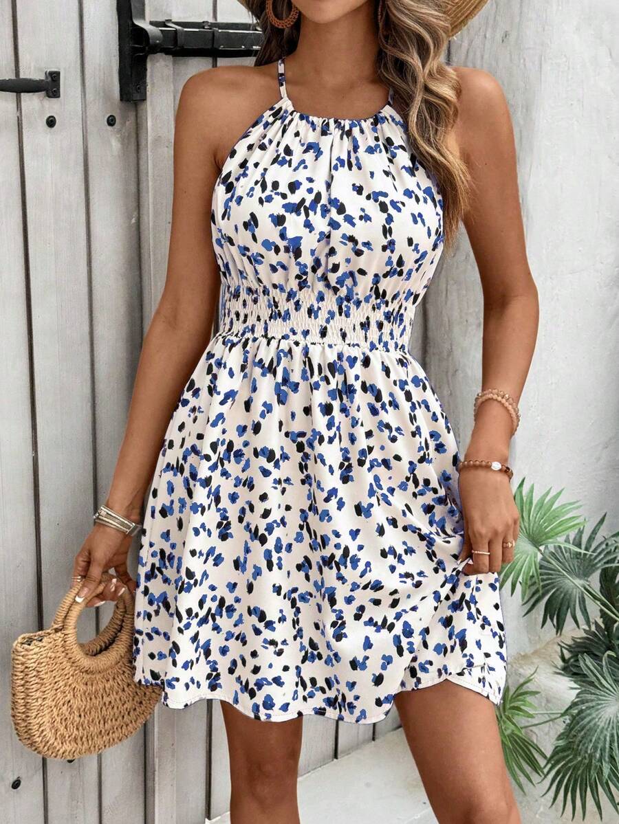 Women Short Dresses - 寶藍色 - 查看 1