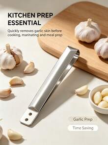 Multi-Functional Stainless Steel Garlic Peeling Clip, Durable Household Hair Removal Tool, Convenient Pig Poultry Hair Puller, Versatile Kitchen Auxiliary Accessory For Home Kitchen - 420 Garlic Peeler With Nails [Unpackaged] - View 2
