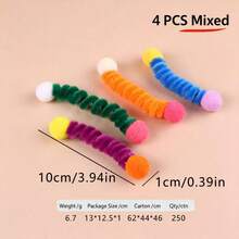 4/12/24pc Durable Cat Toys, Indoor Elastic Interactive Toys, No Battery Required, Multi-Color Random, Polyester Catnip Toys, Suitable For Kittens And Adult Cats, Soft Paw-Friendly Design - View 3