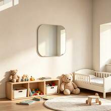 1pc30cm Frameless Self-Adhesive Acrylic Mirror Wall Sticker, Vertical Round Wall-Mounted Mirror, Kids Room Decorative Mirror, Home Decoration Supplies - Silver - View 7