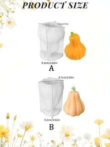 1 Set Pumpkin Candle Mold, 3D Autumn Silicone Mold, Halloween Thanksgiving Decoration Mold, Suitable For Resin Candle Soap Wax, Autumn Pumpkin Silicone Fondant Chocolate Cake Decoration Mold DIY Handmade Craft - B - View 3