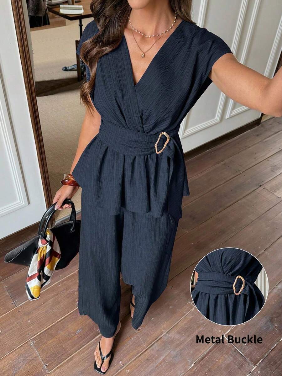 Women Two-Piece Outfits - 海軍藍 - 查看 1