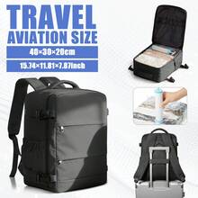 大容量旅行真空背包，實用筆電包，可容納 14-15.6 吋筆電，附手動氣筒真空壓縮背包，適合日常休閒使用，中性旅行背包，尺寸 40*30*20cm，具備乾濕分離口袋與舒適背部設計，適用於隨身行李，中性男士/女士通勤背包，戶外背包，校園背包，通勤背包，旅行背包，週末包 - 彩色 - 查看 11