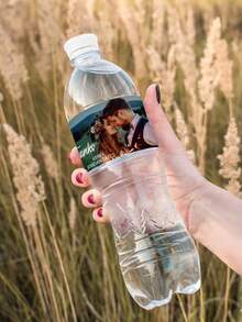 Customizable Photo Mineral Water Bottle Labels, Personalized Photo + Text Waterproof Wrap-Around Self-Adhesive Stickers, Multi-Size Custom Image Bottle Decals, Suitable For Wedding, Birthday Party, Bridal Shower Guest Favors Mineral Water Bottle Atmosphere Decoration - Multicolor - View 5