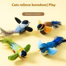 2pcs/Set (Bird Toy + Rope) Interactive Realistic Bird Cat Toy With Hanging Rope - Plush Prey Simulation Suitable For Indoor Play - Realistic Yellow Head & Green Feathers Applicable To Kittens, Adult Cats And All Breeds & Ages Pet Holiday Gift - Multicolor - View 8
