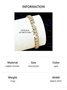 1pc Fashionable Versatile Classic Tennis Bracelet, Inlaid With Sparkling Cubic Zirconia, Suitable For Various Outfits, Can Be Given As A Gift - Rectangle - View 12