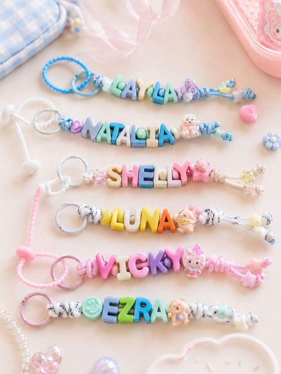 Customized Name Keychain, Personalized Letter Metal Ring, Surprise Gift, Suitable For Backpacks, Bags, Best Back To School Gift - Multicolor - View 1