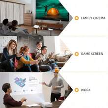 Proyector portátil, compatible con 1080P, conexión USB, control remoto - Compatible con smartphones, tablets, laptops, sticks de TV y unidades USB, instalación de escritorio, control por botones, entrada HDTV, resolución nativa 720P (Sin Bluetooth, Sin WiFi) - Blanco - Ver 10