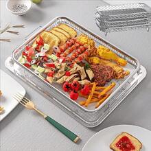 1 Set Multifunctional 2-In-1 Stainless Steel Oil Drainer & Baking Tray Set, Rectangular Oil Control Rack Cooked Food Filter Tray, Stainless Steel Material, Suitable For Home Oven Fried Chicken Wings And French Fries, Deep Frying And Grilling, Kitchen Filter, Outdoor Camping BBQ, Home Kitchen Supplies, Home Oven Baking, Air Fryer Baking Accessories, Suitable For Autumn Promotion, Halloween And Christmas Events - Multicolor - View 4