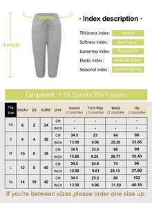 BR Women's Grey Knit Fabric Drawstring Ribbed Detail Slim Fit Casual Pants - Grey - View 7