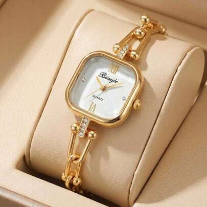 1pc Women's Fashion Exquisite Luxury Bracelet Watch, Suitable For Daily Wear, Perfect Gift