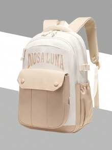 DIOSA LUNA Mochila Unisex Gran Capacidad Material Resistente y Duradero para Hombre Mujer, Mochila Escolar Ideal para Escuela Trabajo y Salidas Diarias A1001 - Albaricoque - Ver 1