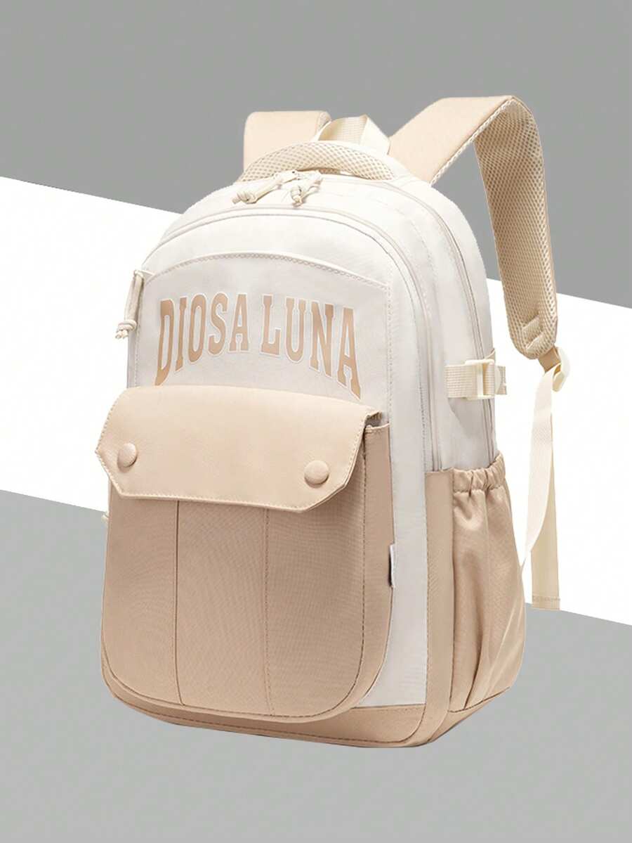 DIOSA LUNA Mochila Unisex Gran Capacidad Material Resistente y Duradero para Hombre Mujer, Mochila Escolar Ideal para Escuela Trabajo y Salidas Diarias A1001 - Albaricoque - Ver 1