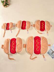 1pc Funny Cute Hot Dog Costumes For Dogs Holiday Party Pet Cosplay Apparel Fancy Dress Up Dog Cat Clothes Suitable For Gatherings Halloween - Multicolor - View 8