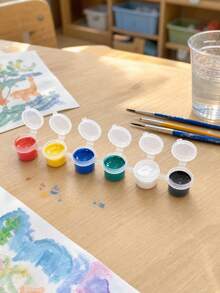 6/60/120/240pcs Empty Paint Cups, Plastic Paint Cups, 6-Compartment Empty Paint Cups, Suitable For Art Painting, Handmade Crafts - Multicolor - View 8