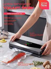 Outdoor & Home Food Vacuum Sealer Machine, Fully Automatic Vacuum Pump, Wet & Dry Use, USB Rechargeable Sealer, Battery Capacity: 2000mAh - Multicolor - View 3