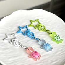 1pc Star Buckle Colorful Little Turtle Keychain Pendant, Can Be Hung On Bags, Simple Versatile Phone Decoration, Holiday Accessory, Universal USB Flash Drive Exquisite Small Pendant - Multicolor - View 3
