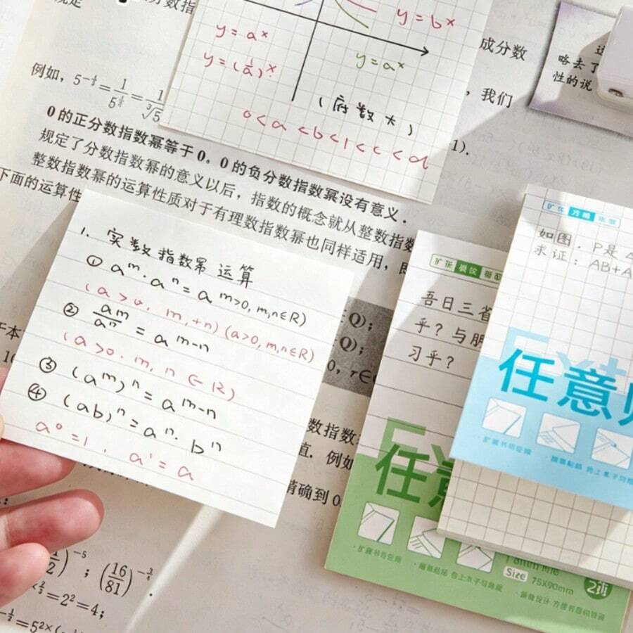 Expandable Sticky Notes Minimalist Exam Prep Textbook Adhesive Expandable Note Tabs Lined Foldable Reusable - one-size - View 1