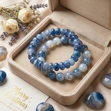 2pcs/Set Handmade Bracelets, High-Quality Bangles, Birthday Gifts For Men And Women, Couple And Friend Blessing Bracelets, Accessories - Baby Blue - View 4