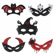 1PC New Halloween Masquerade Mask Bat Skull Half Face Mask Ghost Festival Party Decoration Horror Eye Mask Funny Toy, Desktop Ornament Birthday Gift - Easter Gift - Perfect Gift - Gift - Multicolor - View 6
