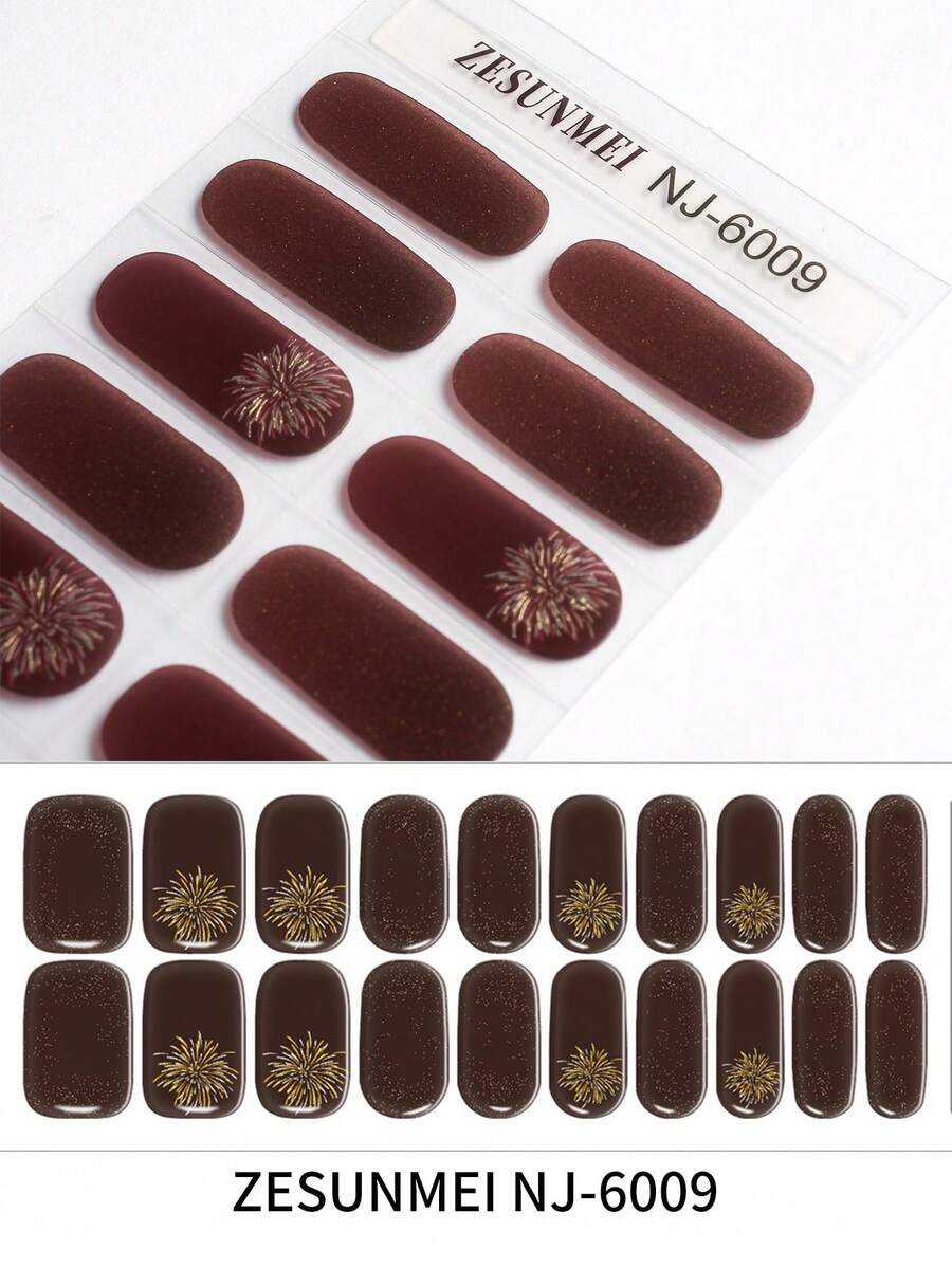 半固化凝膠美甲貼片 20片裝 凝膠美甲貼花 需使用UV燈 沙龍級品質 持久耐用