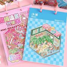 1 Set 3D Miniature Scene Sticker Book, New Small House Scene Stickers, Handmade Collage Scene Stickers, Handmade Journal Stickers, Creative Self-Adhesive House Stickers, Cartoon Decorative Stickers, Suitable For Decorating Stickers To Relieve Stress And Relax, Back To School Gift - Multicolor - View 8