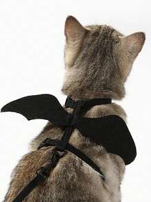 Funny Pet I-Shaped Bat Wing Leash Costume, Cat & Dog Harness And Leash Set, Suitable For Daily Outings And Halloween Dress-Up - Multicolor - View 9