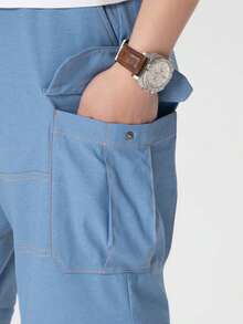 Timberland Celana Kargo Pria Model Longgar untuk Olahraga Luar Ruangan, Mendaki, dan Panjat Tebing - Biru - View 6