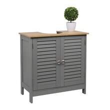Modern Double Shutter Door MDF Spray Paint Bathroom Sink Cabinet Gray - As Pic - View 8