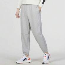 Celana Jogger Pria Adidas All Szn Warna Solid dengan Logo Cetak dan Tali Serut, Warna Abu-abu - Light Grey - View 3