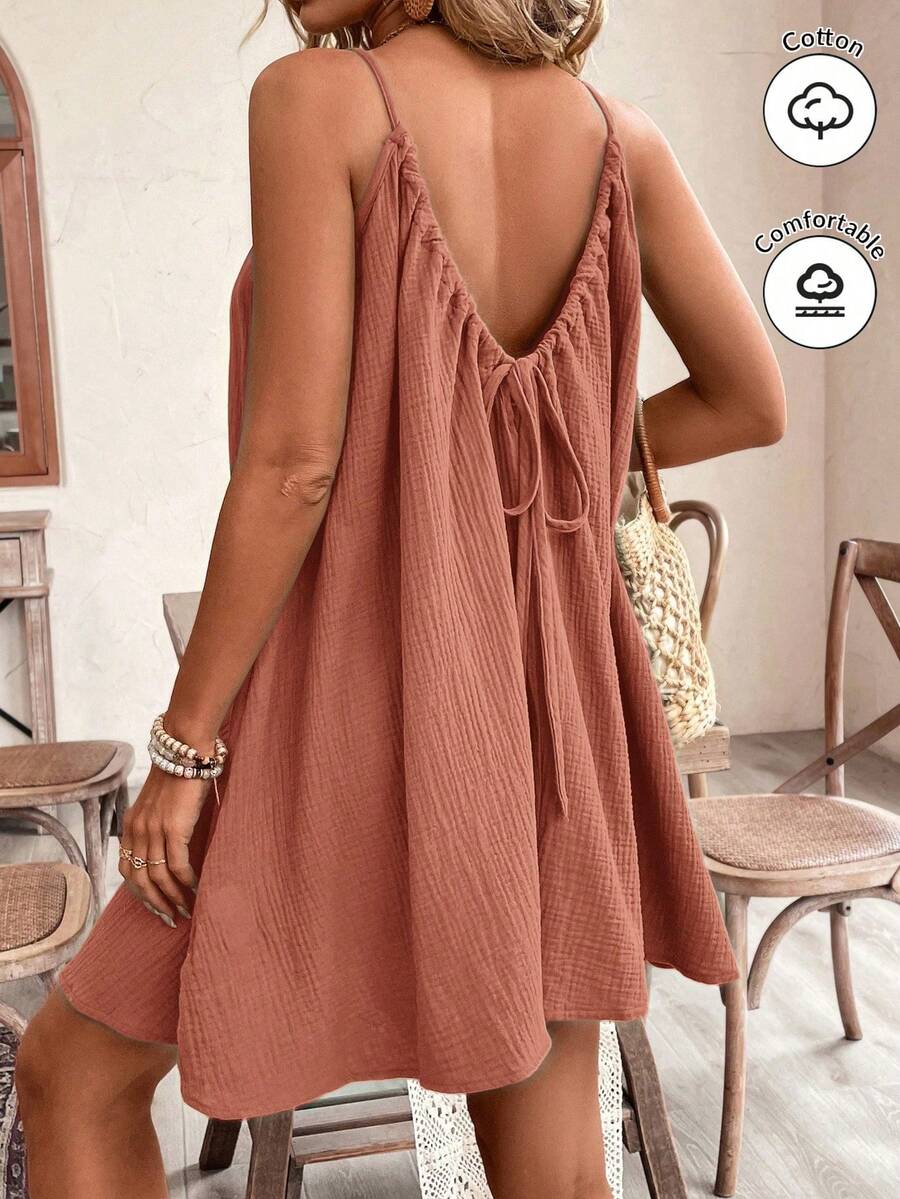 Women Short Dresses - 灰玫瑰 - 查看 1