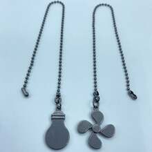 1 Set Ceiling Fan Pull Chain, Bulb And Fan Pattern Pull Chain Extension Fan Pull Chain Pendant 12 Inch Ceiling Fan Chain Extender With Ball Fan Chains Connector - Black - View 7