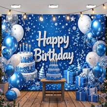 2D Flat Birthday Backdrop With "Happy Birthday" Text, Suitable For Indoor And Outdoor Themed Birthday Parties, Photography Studio Shoots, Event Boards, Family Gatherings, Office Area Decoration And Outdoor Yards - Multicolor - View 10