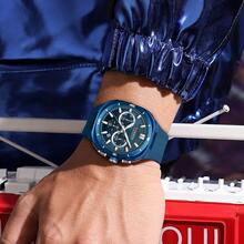 CURREN Men's Watch Luxury Sports Quartz Chronograph Waterproof Silicone Strap Luminous Automatic Date Wristwatch - Multicolor - View 5