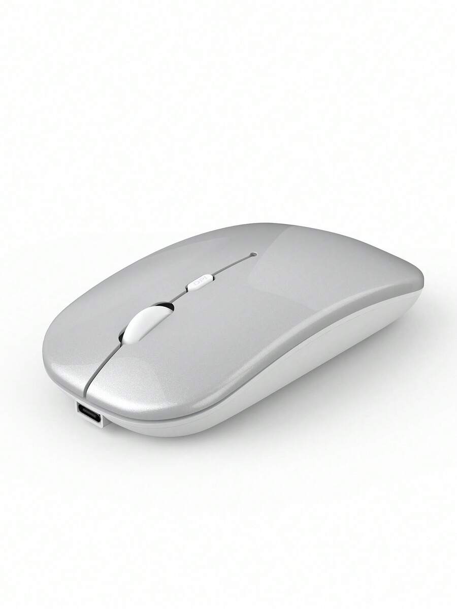 Mejora tu experiencia informática con un ratón inalámbrico recargable - Ratón óptico silencioso de 2.4GHz, adecuado para portátiles - Plateado - Ver 1